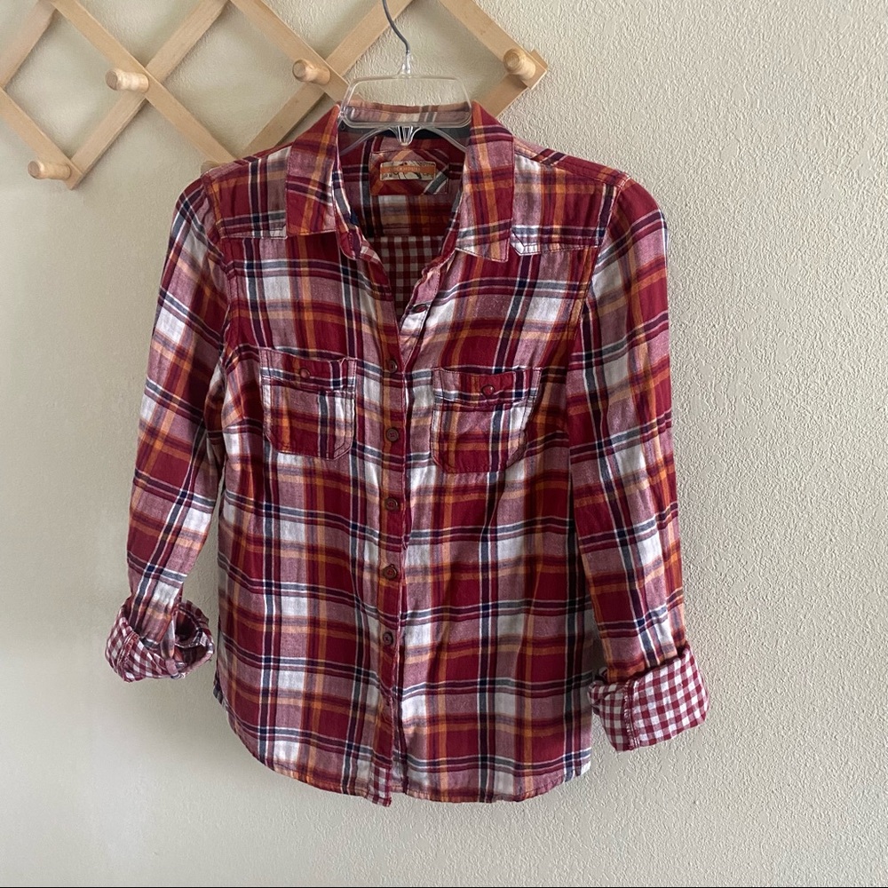 4/25.00 ClockHouse Plaid Red Long sleeve Shirt Size M